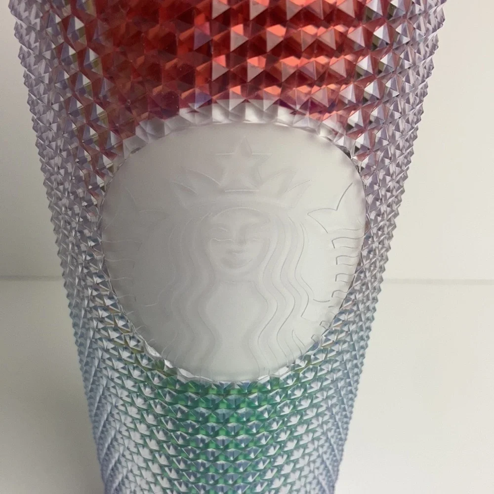 Starbucks 2020 Rainbow Studded Cold Cup Tumbler With Straw 24oz Pride LGBTQ
